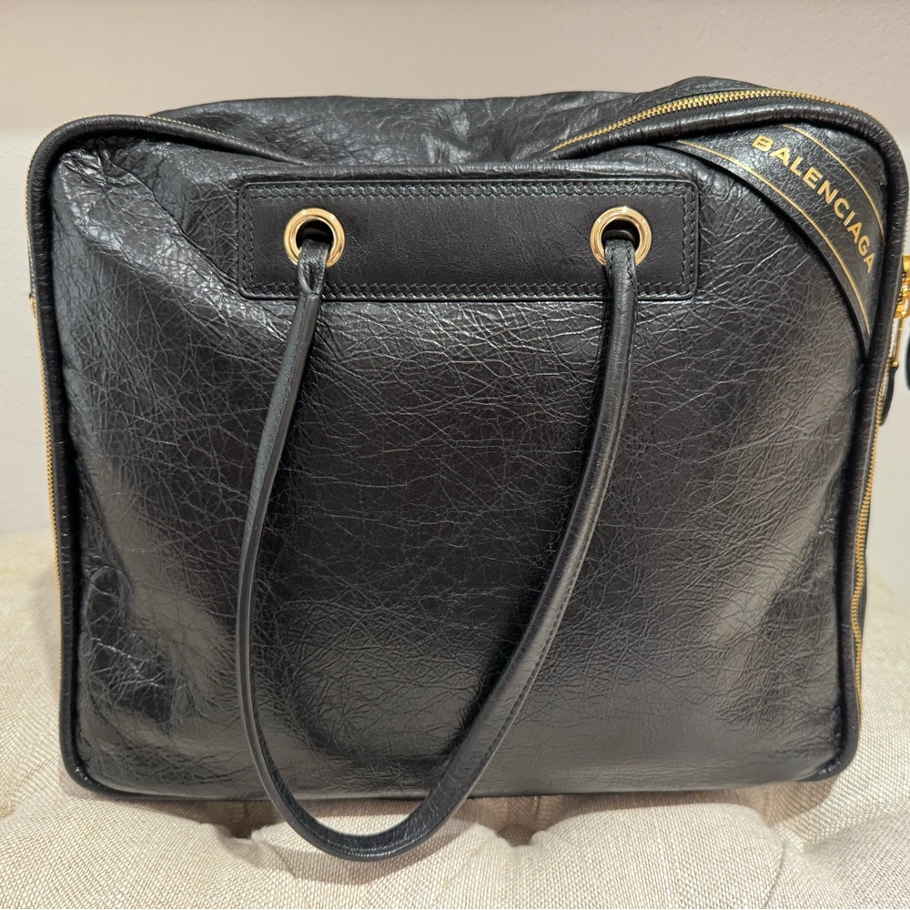 Balenciaga Large Blanket Square Tote Bag Black